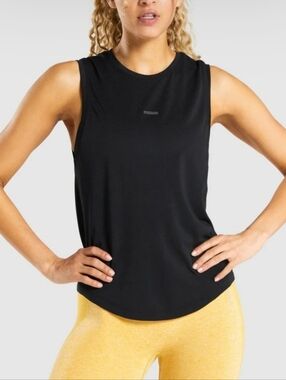 Gymshark Black Women's Muscle Tee - Minimal Logo-Size M